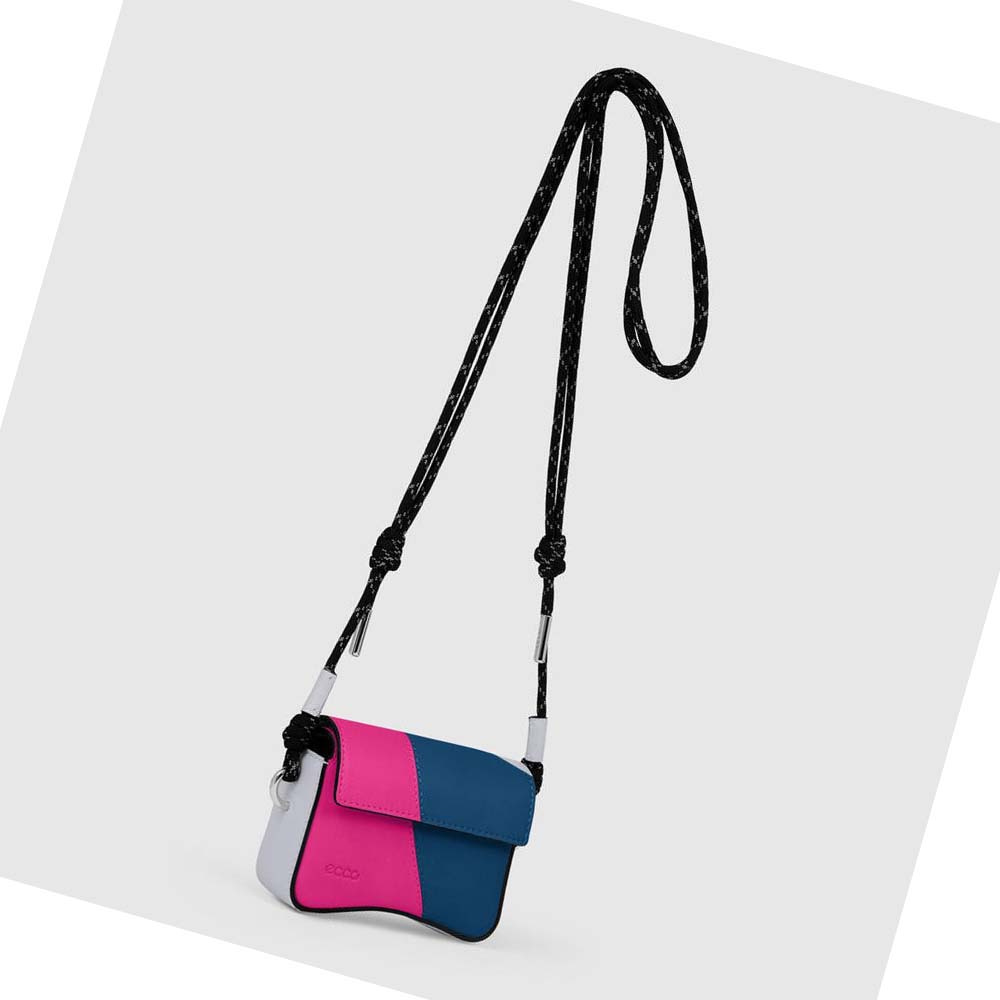 Women's Ecco CIRCULAR PATCH PINCH Mini Bag Blue / Pink | USA 342OKI